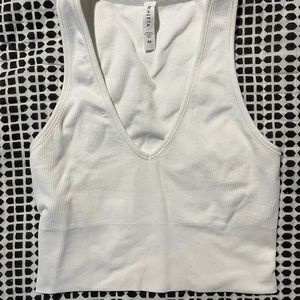 White Athleta Crop Tank